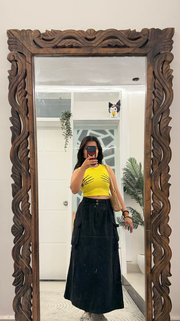 55 Pinterest Denim Skirt 26-28 waist/l:32