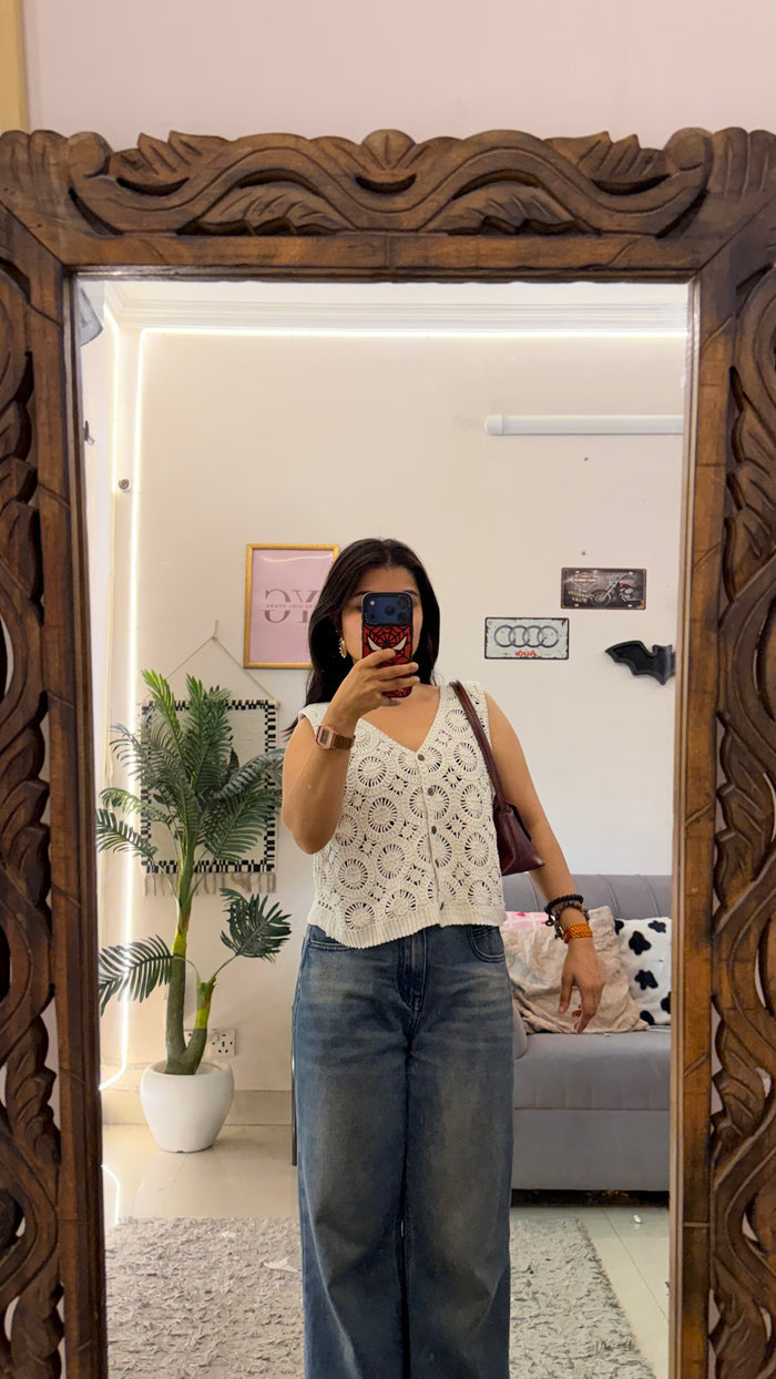 61 cute crochet top S