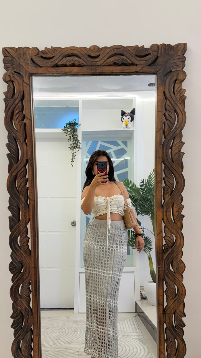 85 Cute Crochet Skirt 26-30 waist/l:39