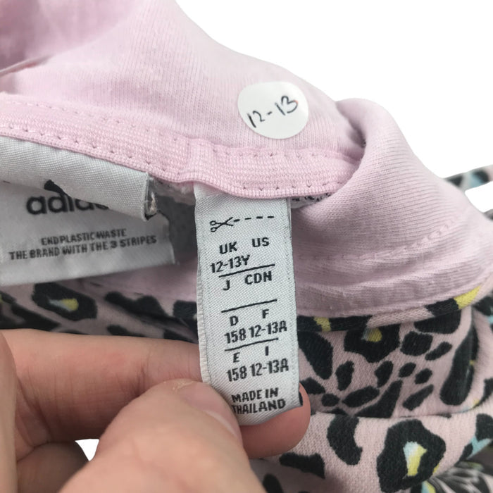 Adidas 12-13 years lilac leopard print hoodie