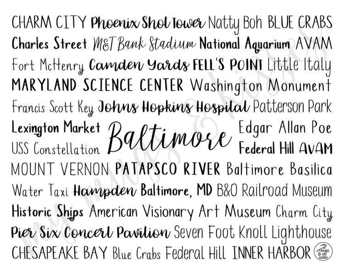 Baltimore, MD Digital Download