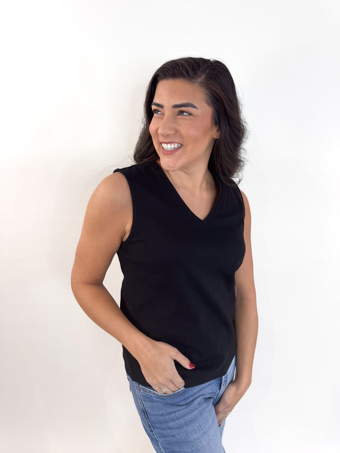 Beyond Basic V-Neck Knit Top