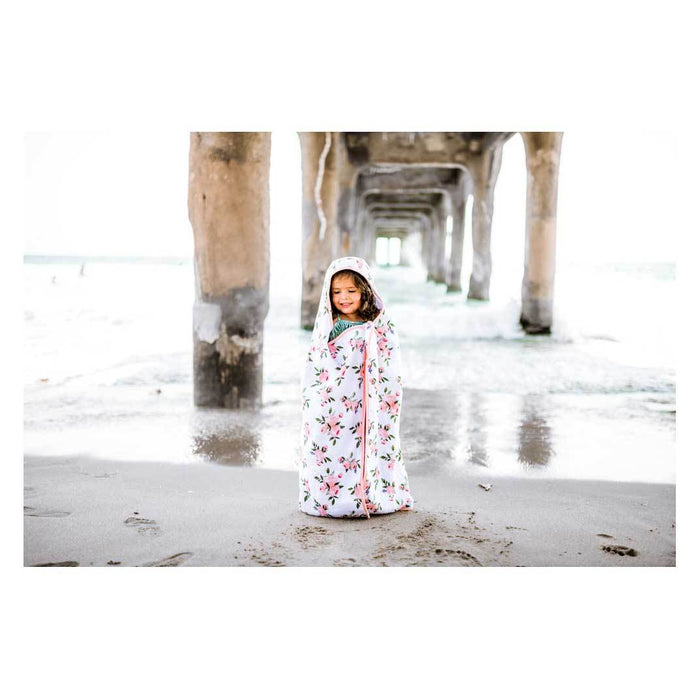 Little Unicorn Big Kids Hooded Towel – Watercolour Roses | Koop.co.nz