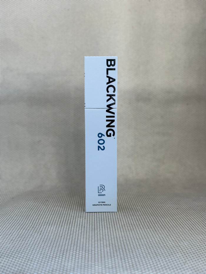 white box of Blackwing 602 pencils on neutral background.