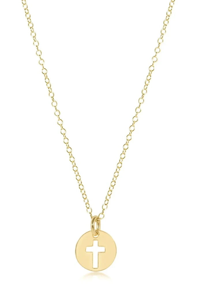 Blessed Small Gold Disc 16" Necklace Gold
