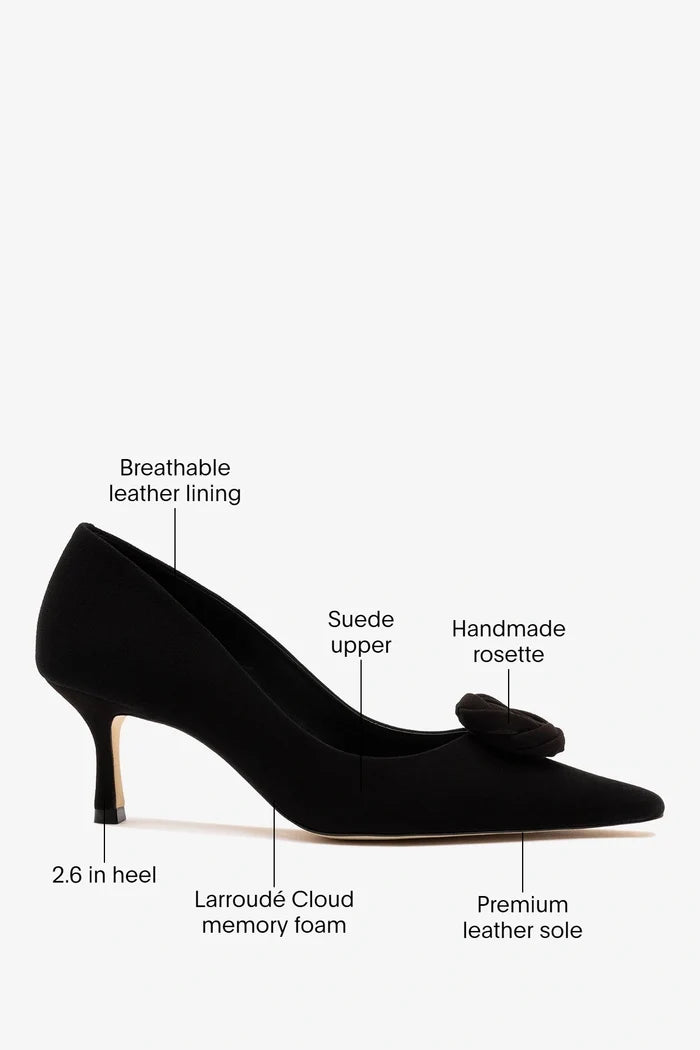 Carine Low Pump Black Leather Pump Larroudé