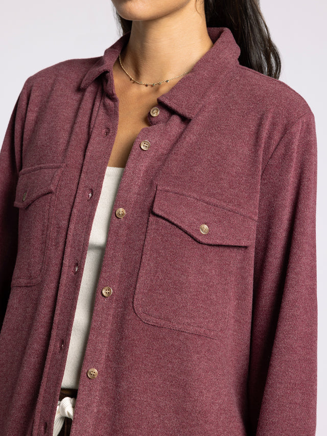 Thread & Supply Cassian Button Up - Deep Ruby – women's jacket