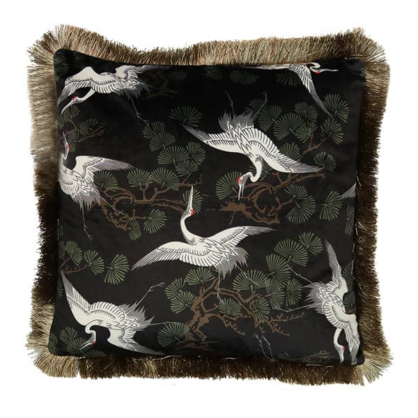 Le Forge Crane Velvet Cushion (45cm) | Koop.co.nz