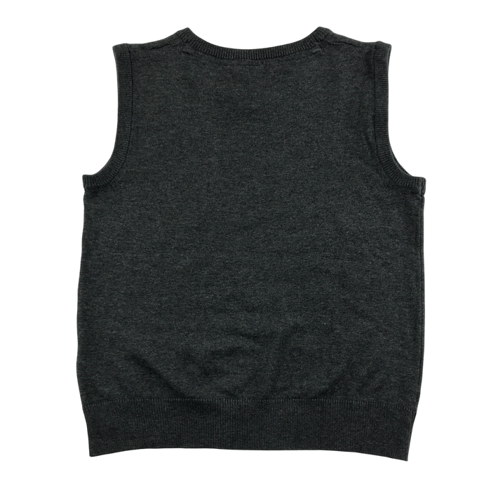 Dark grey unisex v-neck school tank top