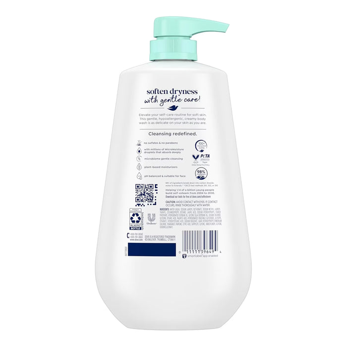 Dove Sensitive Skin Hypoallergenic Moisturizing Body Wash with Pump 30.6 oz - 3 Pack