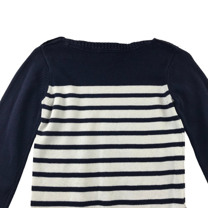 Gap 11-12 years navy blue white striped cotton jumper
