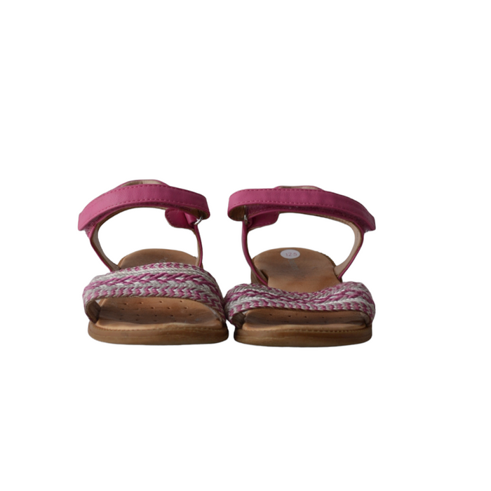 Geox size UK 12.5 (jr) pink embroidery sandals