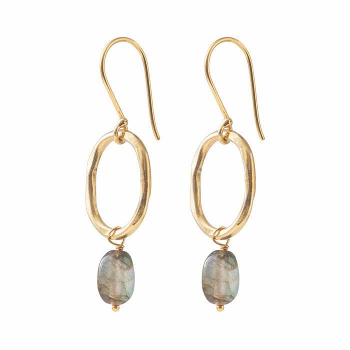 Graceful Labradorite Gold Earrings