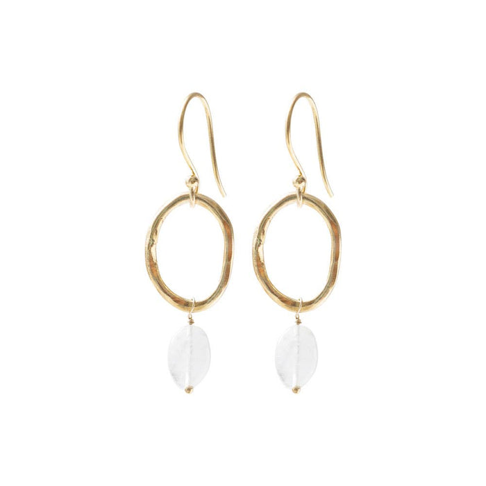 Graceful Moonstone Gold Earrings