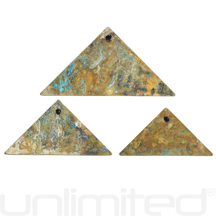Grotta Sonora Sets of 3 Nickel Silver Triangular Chimes