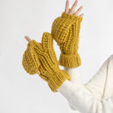 Hand-Knit Flip Mittens / Gloves