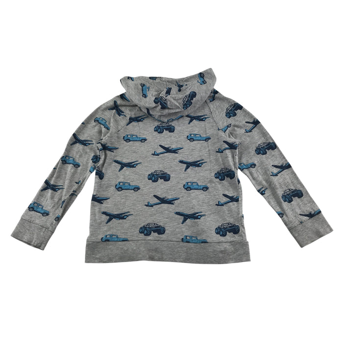 H&M 7-8 years grey cars and planes print hoodie