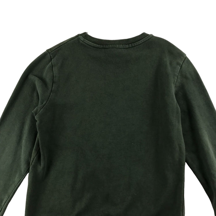 H&M 7 years khaki green sequin dinosaur cotton sweater