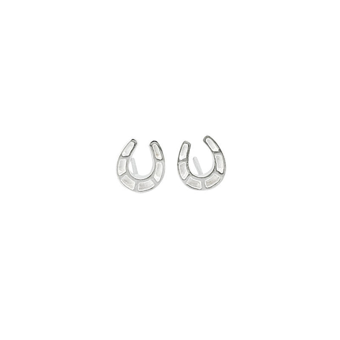 Sterling Horseshoe Silver Stud Earrings | Koop.co.nz
