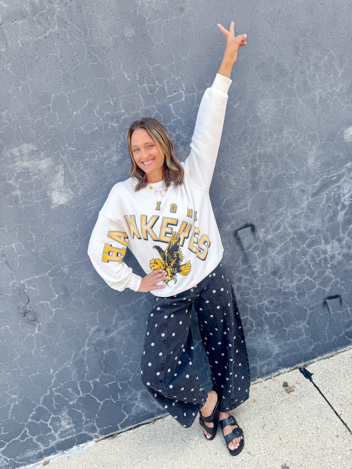 Gameday Social Iowa Bryant Lantern Sleeve Crewneck – women's sweatshirt