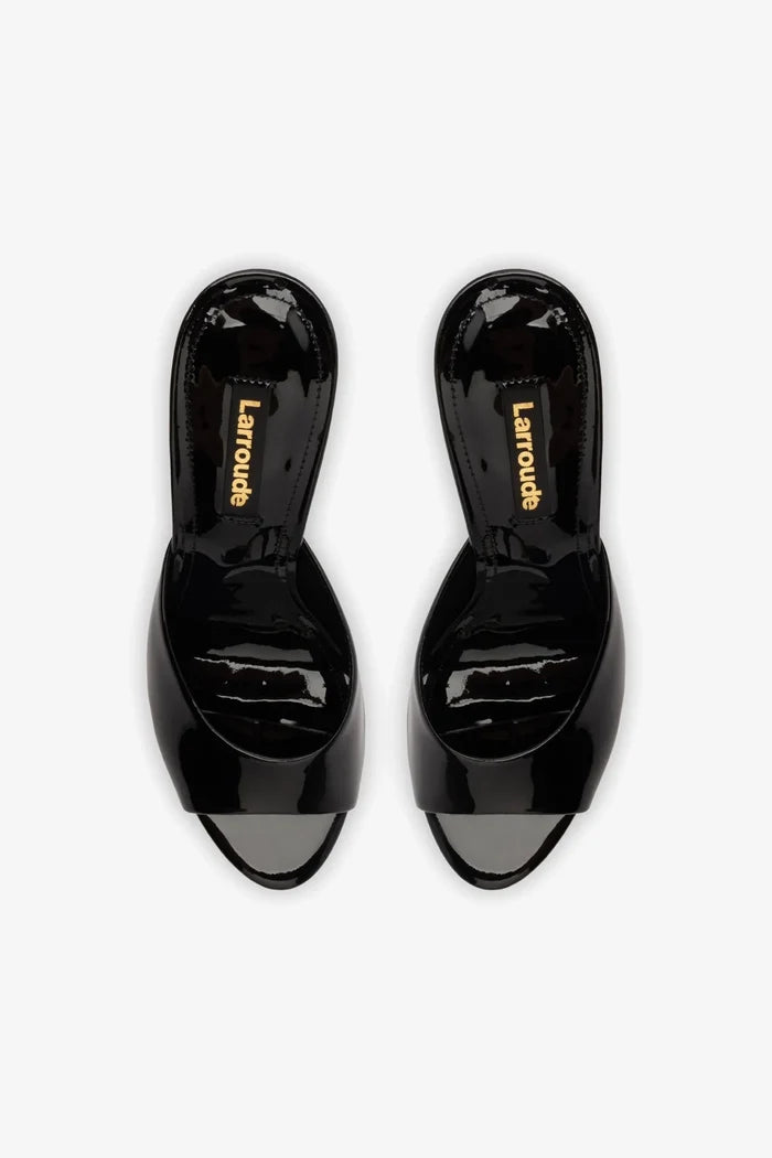 Jasmine Hi Mule In Black Leather Mule Larroudé