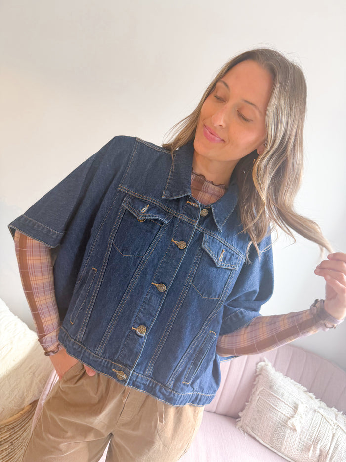 hem & thread Kimber Mesh Plaid Top – women's blouse