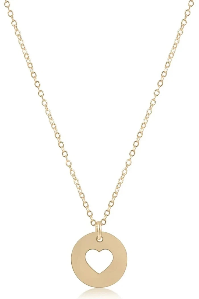 Love Gold Large Disc 16" Necklace Gold
