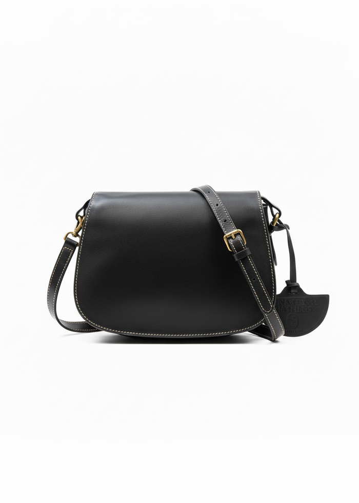 Luxury Irish Leather Saddle Bag - Black