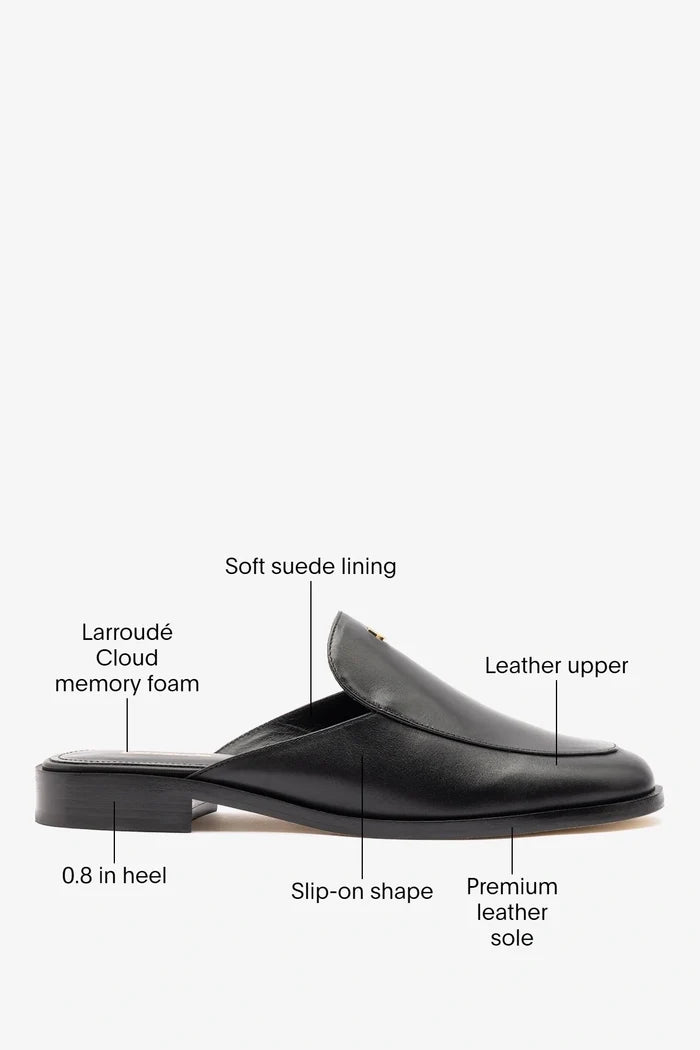 Margaux Mule Black Leather Mule Larroudé