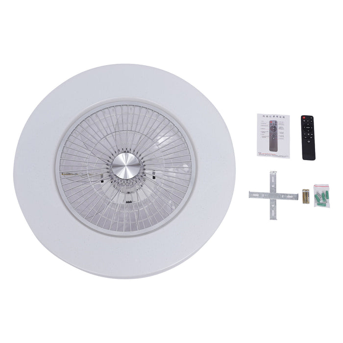 Modern Home Living Room Led Flush Mount Ceiling Fan Light