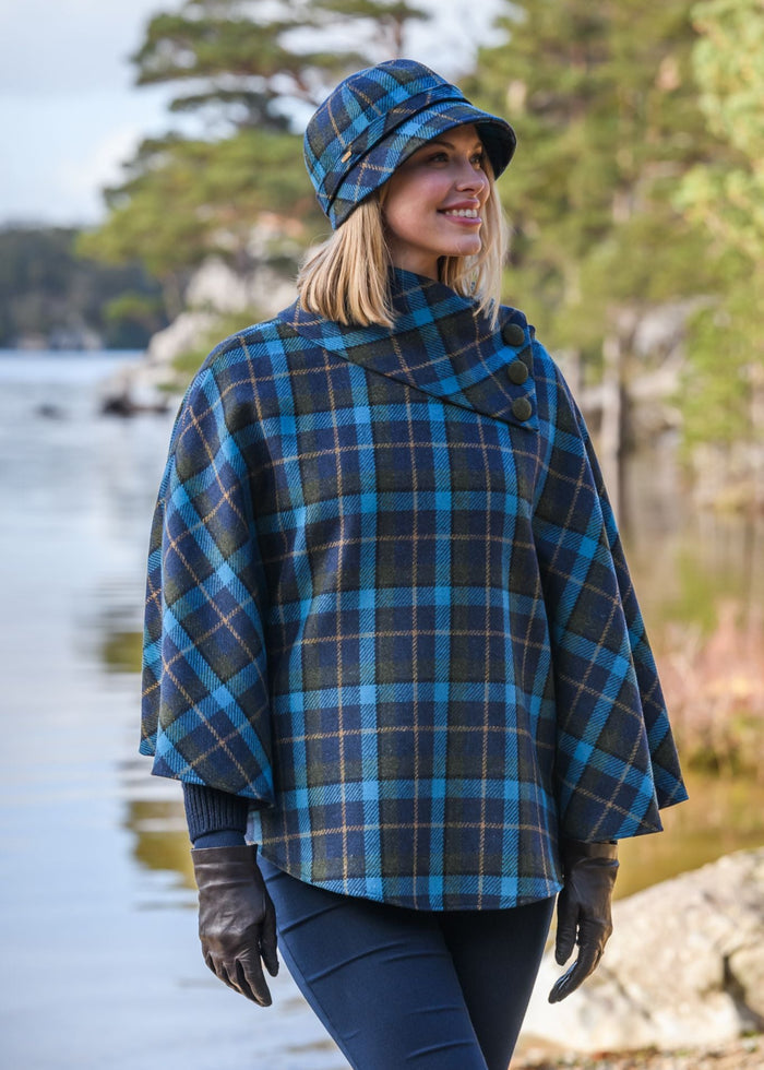 Mucros Flapper Hat | Navy Check