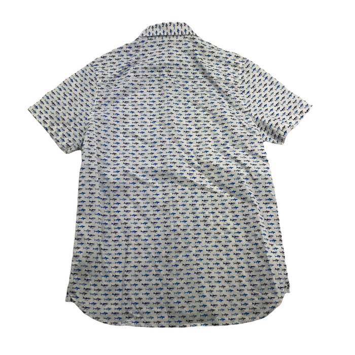 Next 12 years white and blue fish short sleeve shirt