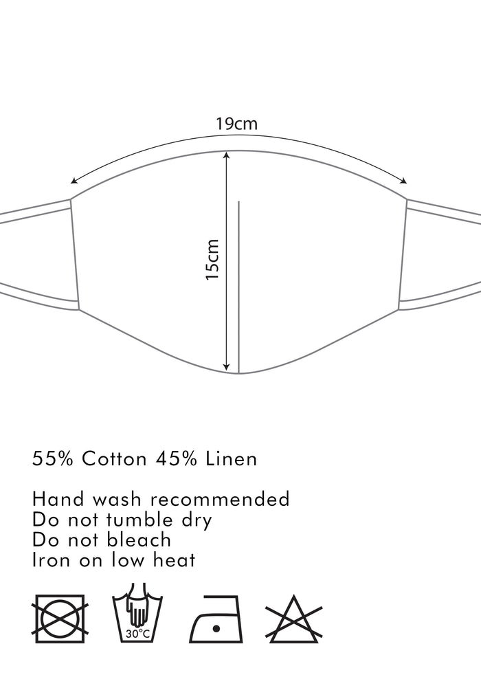 Paisie Adjustable Face Mask in Light Plum measurements