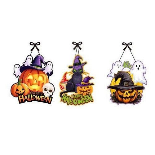 Partyrite 14" x 14" Halloween Foam Core Glitter Wall Hanging Sign Decorations - Assorted Designs | Wholesale