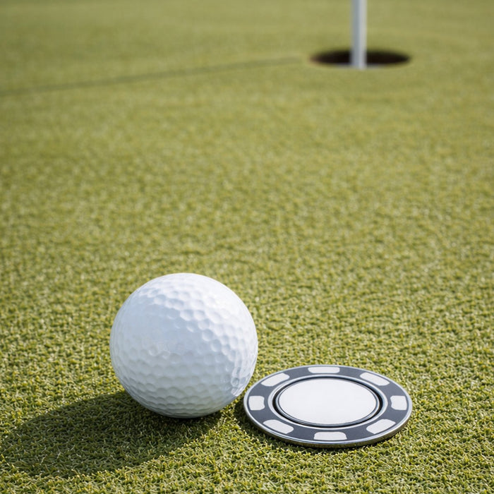 Platinum Poker Chip with Removable Ball Marker