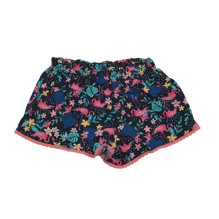 Primark 7-8 years navy blue floral flamingo shorts