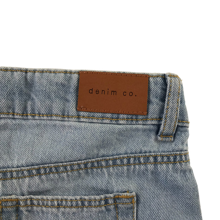 Primark 8-9 years blue denim cuffed hem mid rise cotton shorts