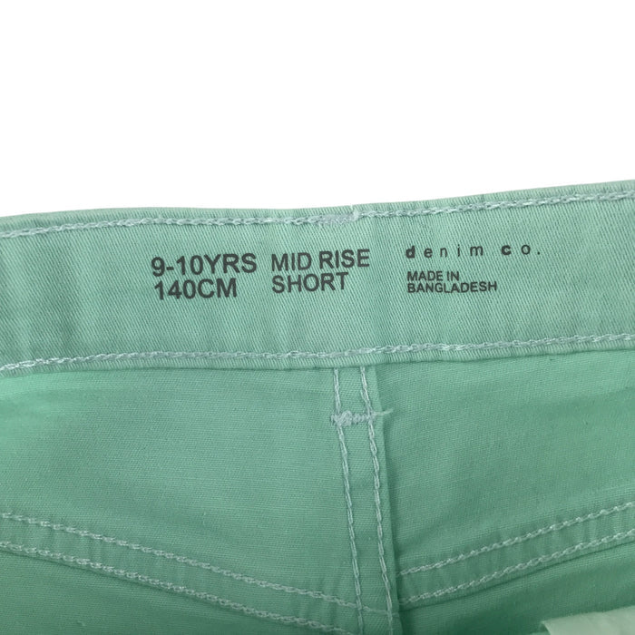 Primark 9-10 years mint colour denim plain mid rise chino style shorts