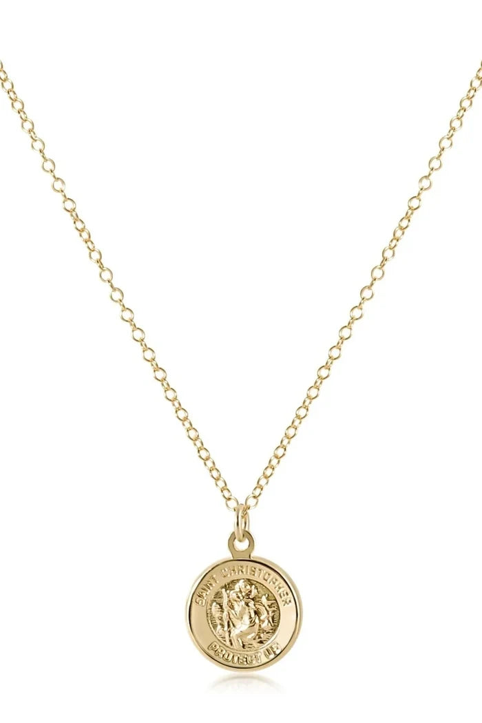 Protection Gold Disc 16" Necklace Gold