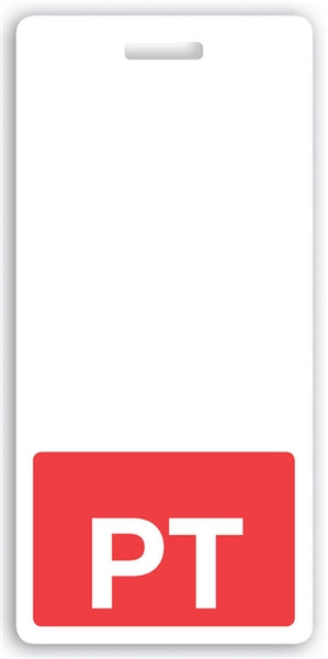 Red "PT" Vertical Badge Buddy - 1350-2162, Qty = 25