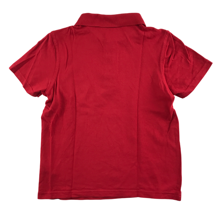 Red unisex school polo shirt