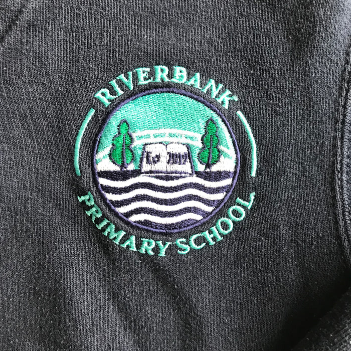 Riverbank Primary 12-13 years unisex navy v-neck jersey school jumper