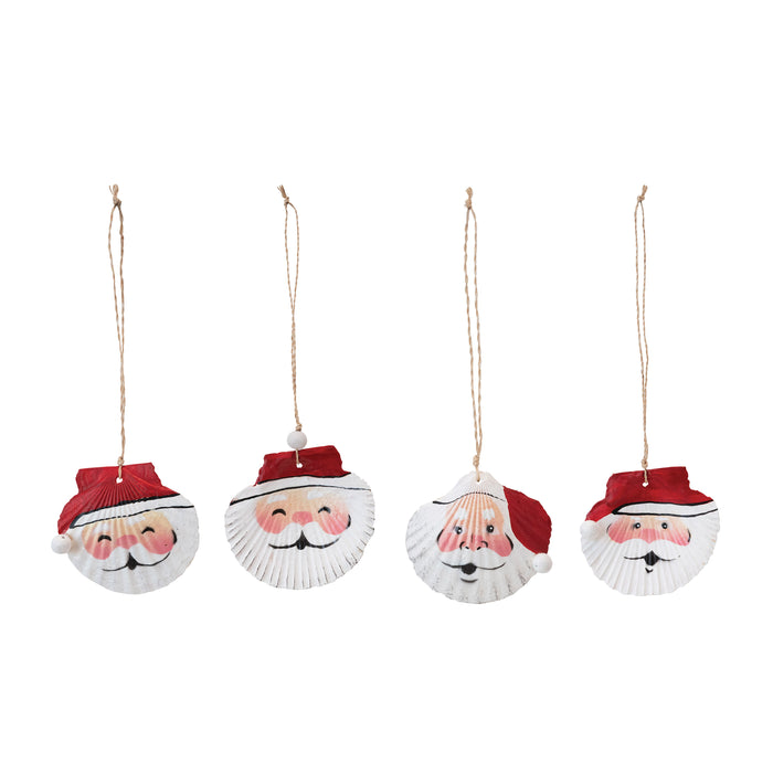 Santa Scallop Shell Ornament