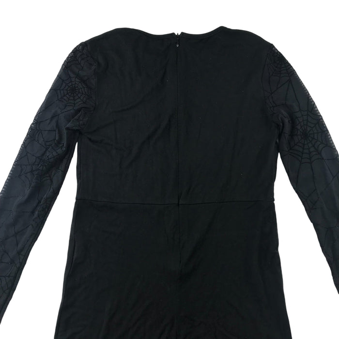 Shein 11-12 years black spider web onesie costume