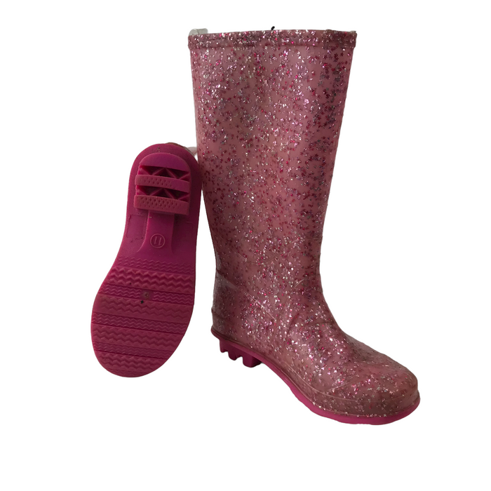Size UK 11 (jr) pink sparkly wellie boots