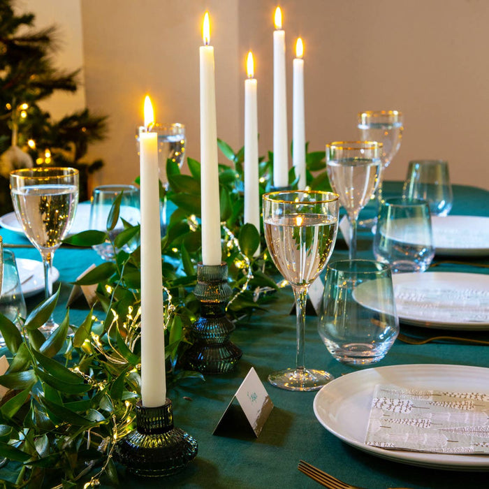 Small Fluted Glass Taper Candle Holder