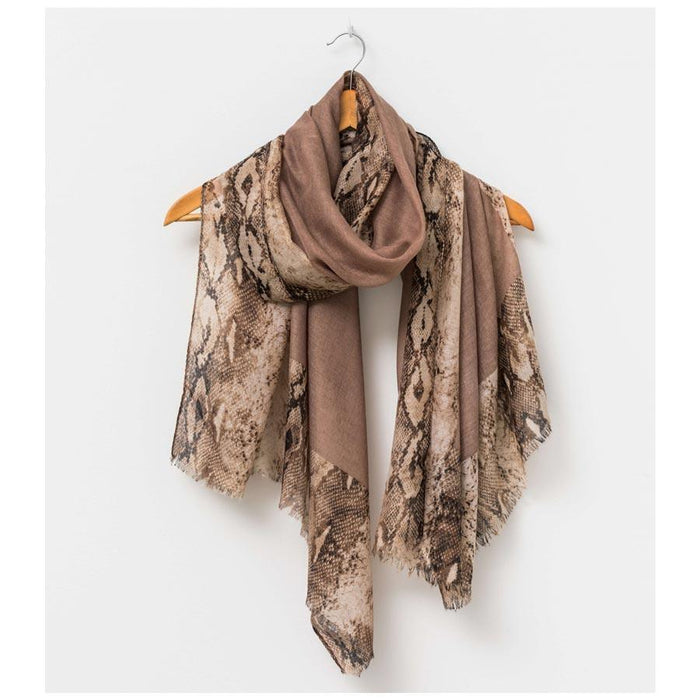 Stella & Gemma Snake Scarf - Brown | Koop.co.nz