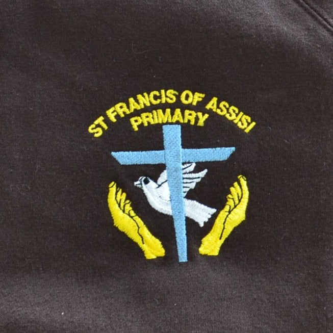 *St Francis of Assisi Primary brown crew neck sweater