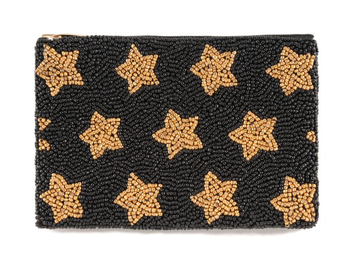 Stars Beaded Zip Pouch
