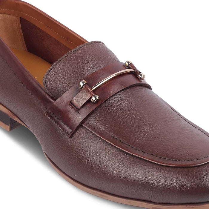 The Bone Brown Men's Leather Loafers Tresmode - Tresmode